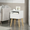 thumbnail image 2 of Jaxpety Set of 2 Wooden Nightstand with Drawer & Shelf, Modern Side End Table, White, 2 of 11