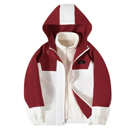 Zwiiyzr 8-16Y Boys Girls Jacket Waterproof Windbreaker Fleece Lining Color Block Hooded Jackets Zip Up Kids Raincoats with Pockets Big Kids To Teens Red Zwiiyzr 8-16Y Boys Girls Jacket Waterproof Windbreaker Fleece Lining Color Block Hooded Jackets Zip Up Kids Raincoats with Pockets Big Kids To Teens Red