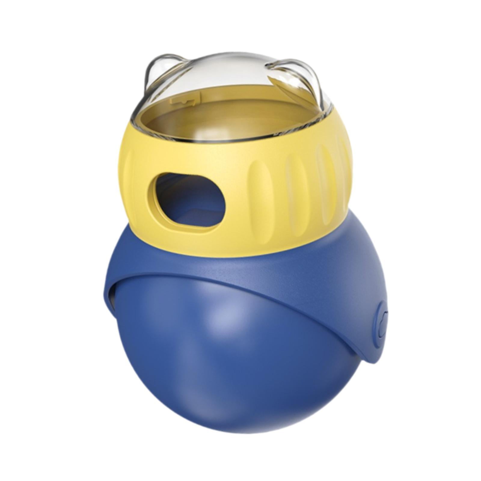 TOOYFUL Dog Treat Dispenser Toy Enrichment Exercise for Cats Leaking Ball Refillable Blue Yellow