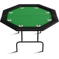 thumbnail image 1 of Octágono Poker Mesa con 8 Stainless Steel Cup cm de Alturaolders Casino Leisure Mesa para 8 Players Blackjack Gaming Mesa con cm de Anchoater-Resistant Acolchado Rail, 1 of 7