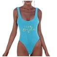 thumbnail image 1 of MKLEKYY Trajes De Baño Mujer Control Abdomen Women Fashion Letter Print Piece Swimsuit Sexy Bikini Swimwear Bathing Sleeveless Backless Swimsuit 2422, 1 of 5