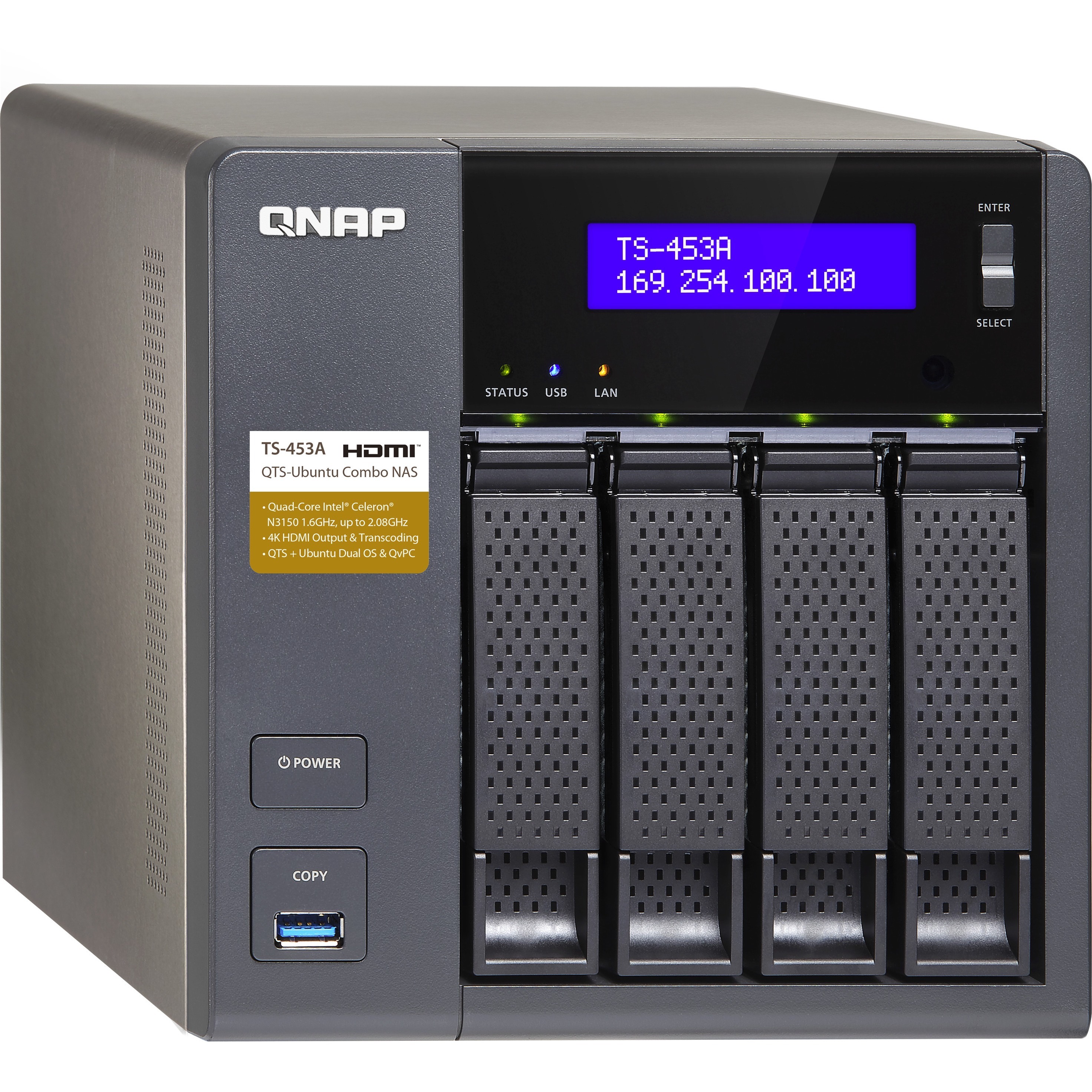 QNAP - TS-453A-8G-US - 4 Bay Professional grade NAS - image 5 of 6