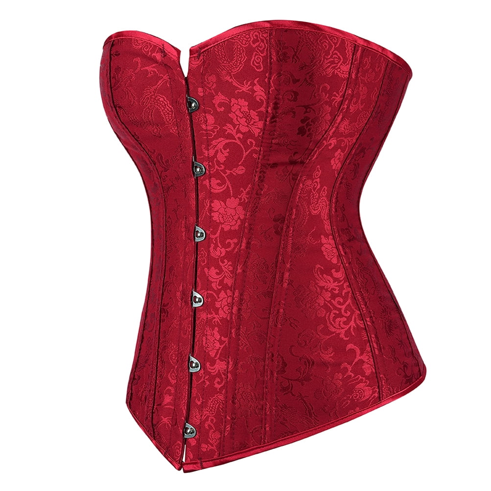Grebrafan Bustier Corset Top Lace up Vintage Red 7XL - Walmart