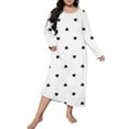 thumbnail image 4 of WCJM Sleep Dress Plus Size Casual Sleep Dress Women's Plus Heart Print Long Sleeve Round Neck Medium Stretch Loose Nightdress Plus Size Long Sleeve Nightgowns for Women, 4 of 5