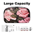 thumbnail image 3 of Rose Digital Pouch with Oxford Cloth, Waterproof Travel Organizer and Charger Cable Storage Box, 5.9x9.44x3.14 in Digital Storage Bag Pouch, 3 of 6