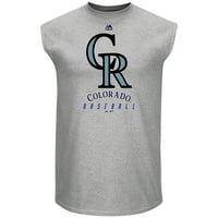 Colorado Rockies Majestic Game Fundamentals Muscle Tank Top - Heathered Steel