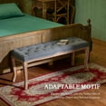 thumbnail image 4 of Bestco Vintage Ottoman Bench 44" Long Linen Upholstered Piano Bench Entryway Bench Gray, 4 of 9