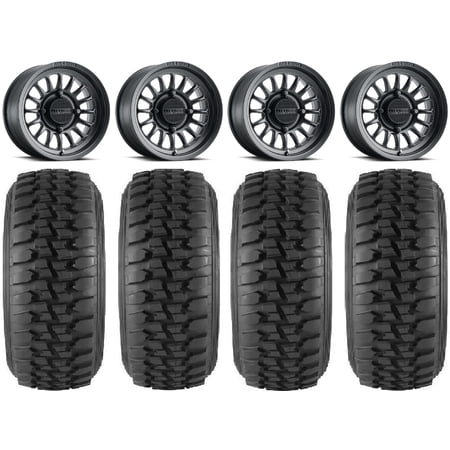 Method 411 15 Black (4+3) Wheels 32 Desert Series Tires Can-Am Maverick X3 / Honda Pioneer 1000 / Talon