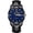 Leather black strap - black case - blue dial, variant on Student double calendar waterproof quartz men's watches with luminous function