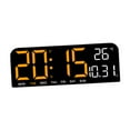 thumbnail image 3 of Reloj digital grande con LED y alarma fuerte para montaje en pared con fecha, semana y temperatura Naranja, 3 of 9