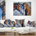 thumbnail image 4 of Designart Brown Amorous Horses - Animal Throw Pillow - 16x16, 4 of 5