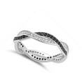 thumbnail image 4 of CHOOSE YOUR COLOR Black CZ Micro Pave Infinity Knot Ring .925 Sterling Silver Band Female Size 6, 4 of 4