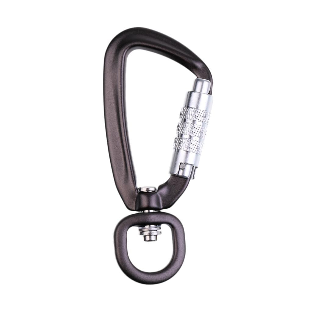 harayaa 2x Carabiner Self Lock Clip Key Ring Holder Key Chain Hiking Hook D Shape 500KG