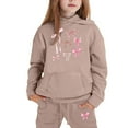 thumbnail image 3 of Kiijoy Big Girls Sweatsuit Bow Print Fleece Hoodie Jogger Pants Outfits, Sizes 8-9, 3 of 3