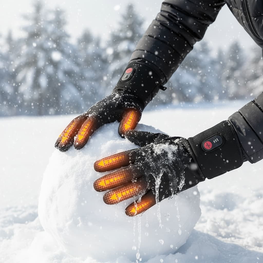 Rechargeable Heated Gloves for Men and Women, Smart Battery Powered Winter Thermal Gloves for Skiing, Outdoor Sports, Cold Weather, Hunting, Motorcycle, Arthritis Pain Relief, Electric Heating