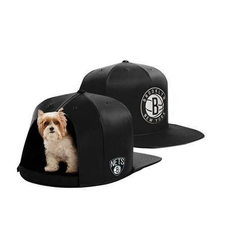 Brooklyn Nets Small Pet Nap Cap Dog Bed - Black