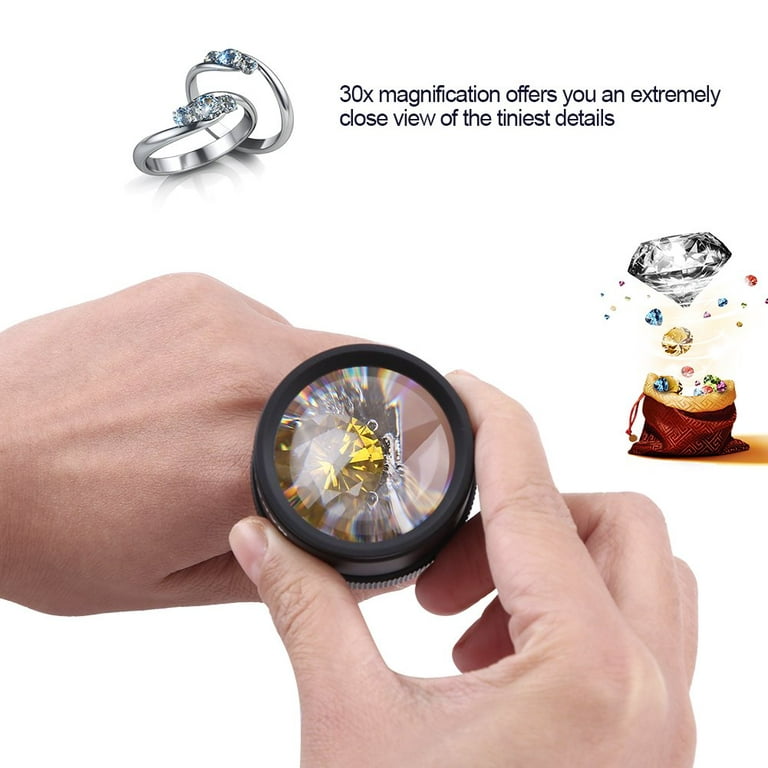Jewelry Magnifier, 30X Professional Jewelry Magnifier gemology jeweler  jewel x30 led stamp eye Stamps Jewelry Watch etc 