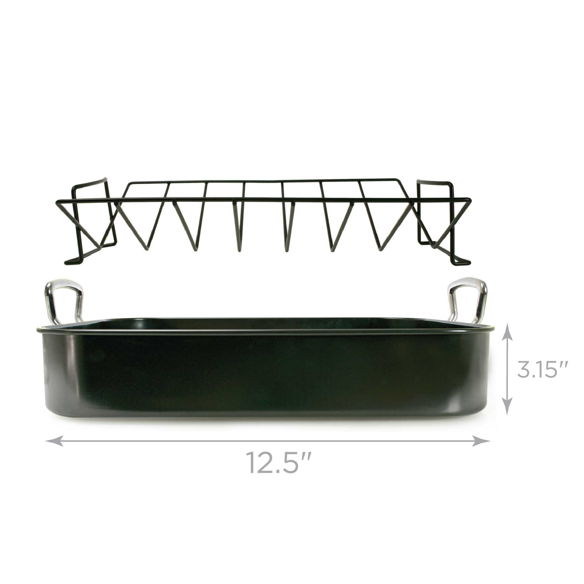 ColorLife 17'' Non-Stick Ceramics Broiler Pan with Rack