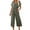 Army Green, variant on Women Casual V Neck Short Sleeve Button Belted Wide Leg Jumpsuits for Women Button Down Jumpsuit Capris Pant Romper with Pockets and Belt Casual Solid V Neck Short Sleeve Button Pocketed Wid