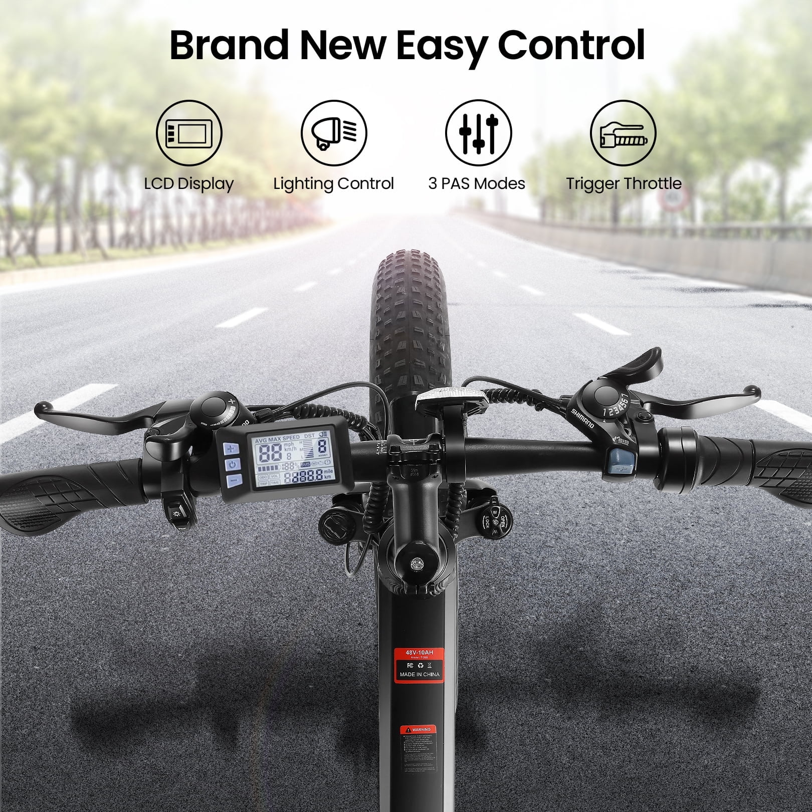 Gocio Ebike 750W Peak, 26"x4" Fat Tire Electric Bike, Full Suspensions, 48V 10.4Ah Foldable Electric Bikes Adult, LCD, 21 Speed, Electric Mountain Bike UL2849 Certified