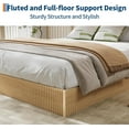thumbnail image 4 of Queen Bed Frame, Wood Platform Bed with Fluted Design, Low Profile BedFrame, Minimalist Bed Base with Noise-Free, Easy Assembly, No Box Spring Needed, Natural, 4 of 6