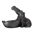 thumbnail image 1 of Estatua Escultura de Resina Hipopótamo Btafrte plateado, 1 of 8