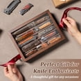 thumbnail image 2 of Wooden Knife Display Case, Pocket Knife Organizer for Men's Collection & EDC Gear (Walnut, 1 Pack), 2 of 7