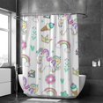 thumbnail image 2 of Coolnut Shower Curtain Set with Hooks Unicorn with Doodles Polyester Waterproof Bath Curtain 60" x 72", 2 of 6