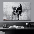 thumbnail image 3 of wall26 Canvas Print Wall Art Melting Skull on Gritty Gray City Wall Abstract Shapes Digital Art Graffiti &amp; Street Art Bohemian Scenic Urban Cityscape for Living Room, Bedroom, Office - 16"x2, 3 of 7