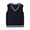 Navy, variant on Boys V-Neck Striped Trim Cable Knit Sweater Vest, Sleeveless Textured Uniform Waistcoat, Soft Warm Knit Classic Tank Orange 18 Months