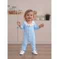 thumbnail image 5 of Spewahor Infant Baby Girls Fall Romper 0 3 6 9 12 18 Months Lace Ruffled Round Neck Long Sleeve Button Down Full Length Waffled Jumpsuit, 5 of 9