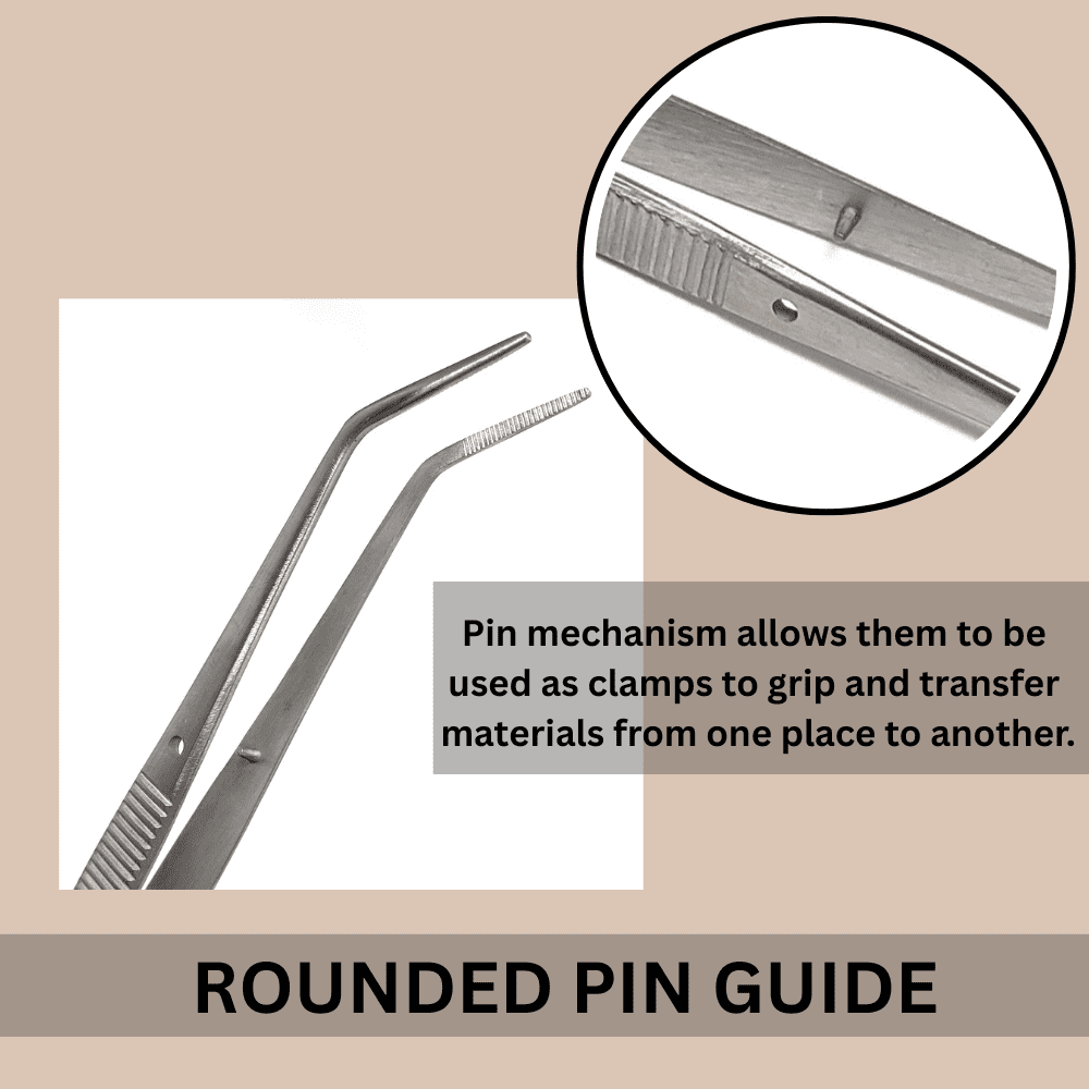 6" Angled Tweezers Stainless Steel Precision Grip Tool for Craft, Electronics, Jewelry & Multipurpose Use - 24PCS