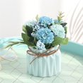 thumbnail image 4 of Adorno De Hortensia Artificial Delicada Figura De Flor Falsa Estatua De Hortensia De Simulación Con Maceta De Cerámica Flores De Tela De Seda Cuerda De Cáñamo Para Escritorio Dormitorio Sala De Estar Eigraketly HA027419-02, 4 of 6