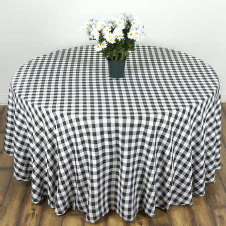 Efavormart Perfect Picnic Inspired Checkered 90" Round Polyester Tablecloths for Kitchen Dining Catering Wedding Birthday Party