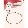 thumbnail image 5 of Silvora Black Beaded Chain Anklet for Women Stainless Steel Ankle Bracelet Dainty Adjustable Foot Chain Waterproof Summer Beach Jewelry Gifts for Girlfriend Valentine's Day, 5 of 6