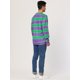 thumbnail image 5 of Camiseta de manga larga Lars Amadeus Cuello redondo a rayas para hombre Verde púrpura S, 5 of 6