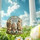 thumbnail image 4 of Huevos y conejitos de Pascua de colores insertados en el suelo. Tapón de tierra acrílico., 4 of 6