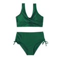 thumbnail image 4 of TOWED22 Womens High Waisted Bikini Sets Tummy Control Bathing Suits Halter Two Piece Swimsuit Modest Bikini（Green,M）, 4 of 8