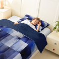 thumbnail image 3 of Homewish Grunge Checkered Twin Comforter Sets,Minimalist Aesthetic Bedding Set,Navy,Navy Blue Reversible,2-Piece,1 Comforter and 1 Pillowcase, 3 of 7