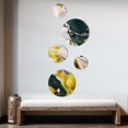 thumbnail image 3 of Designart "Fluid Stone Yellow and Green I" Abstract Marble Metal Wall Art Set of 5 Piece, 3 of 5
