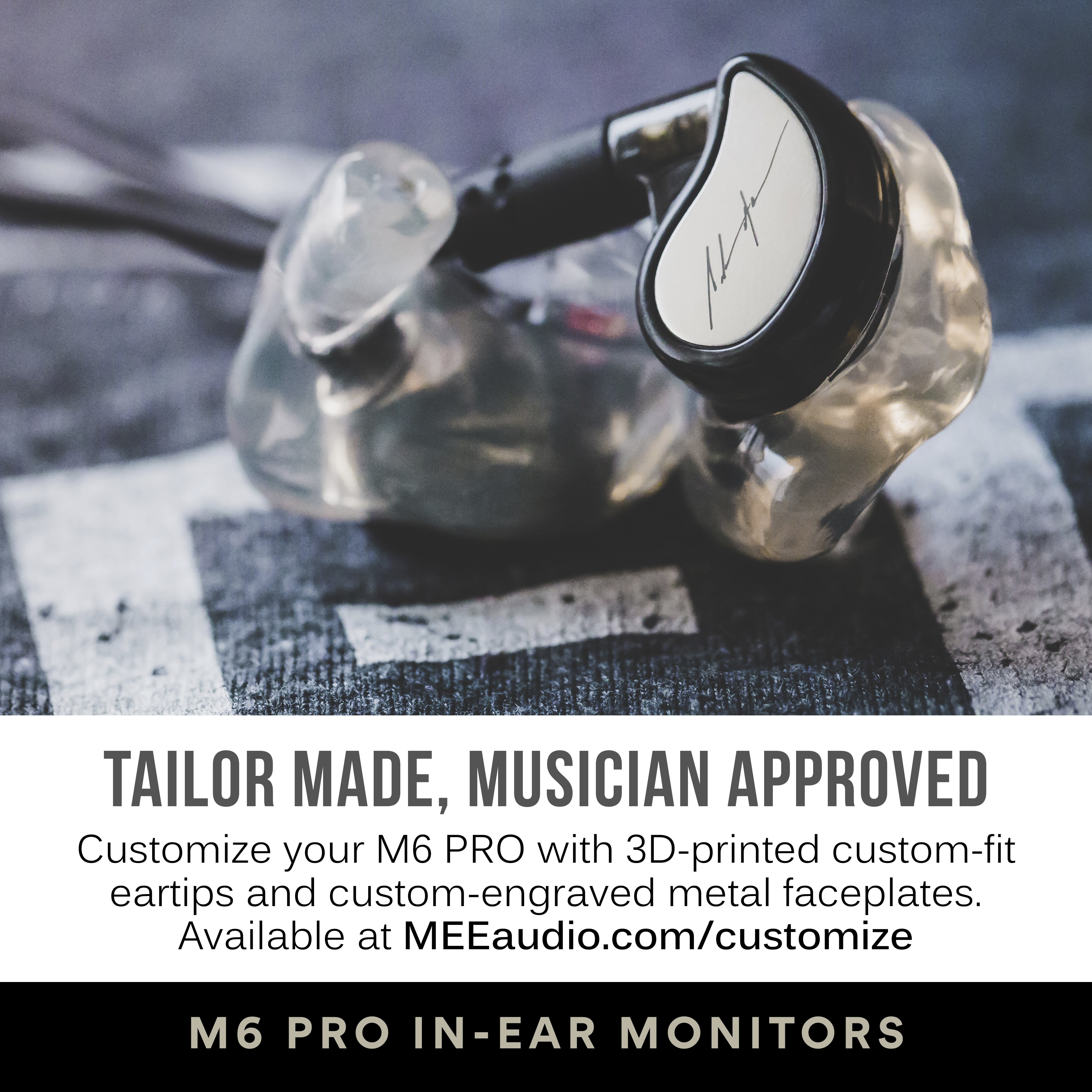 MEE audio M6 PRO Musicians' in-Ear Monitors Wired + Wireless Combo Pack:  Includes Stereo Audio Cable and Bluetooth Audio Adapter (Clear)