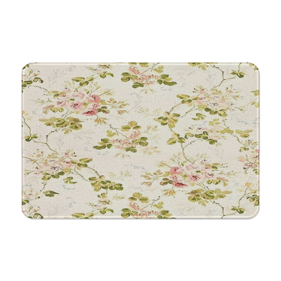 Vintage Flower Non Slip Cushioned Anti-Fatigue Floor Mats for Kitchen Sink Office 19.7*31.5IN