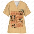 thumbnail image 3 of Uniforme de enfermera de verano con estampado de Mickey Mouse de Disney, ropa de trabajo para dentistas, salones de belleza y tiendas de mascotas, camisetas con cuello en V y bolsillos, 3 of 5