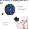 thumbnail image 2 of Kit de Máquina de Boxeo Musical y Guantes de Boxeo 8 Oz  Bluelander con Protector Bucal, Blanco con Dorado, 2 of 5