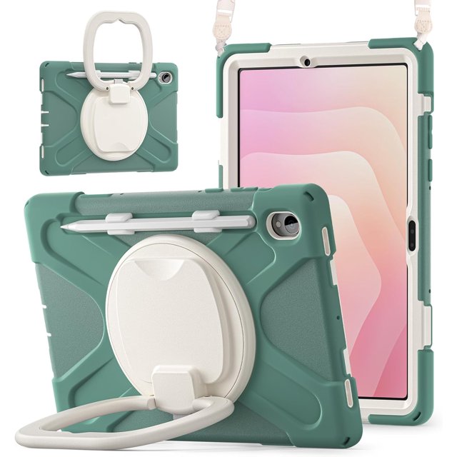 Funda para Samsung Galaxy Tab S11 (11 Pulgadas) 2025 SM-X730/SM-X736B, Funda de Silicona Resistente con Asa, Soporte 360, Correa y Portalápices