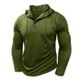 thumbnail image 3 of BXINGOHAI Mens Lightweight Hoodies Pullover Long Sleeve Casual Workout Athletic Shirt Hooded Sweatshirts Army Green 2XL, 3 of 7