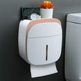 thumbnail image 1 of PRETXORVE Hole-less Double Paper Bathroom Double Drawer Wall-mounted Paper Rack Stainless Steel Shelf, 1 of 6