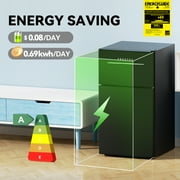 Frestec 3.2 Cu.Ft Compact Refrigerator, 2 Door, Black, Energy-Saving, Quiet, Mini Fridge