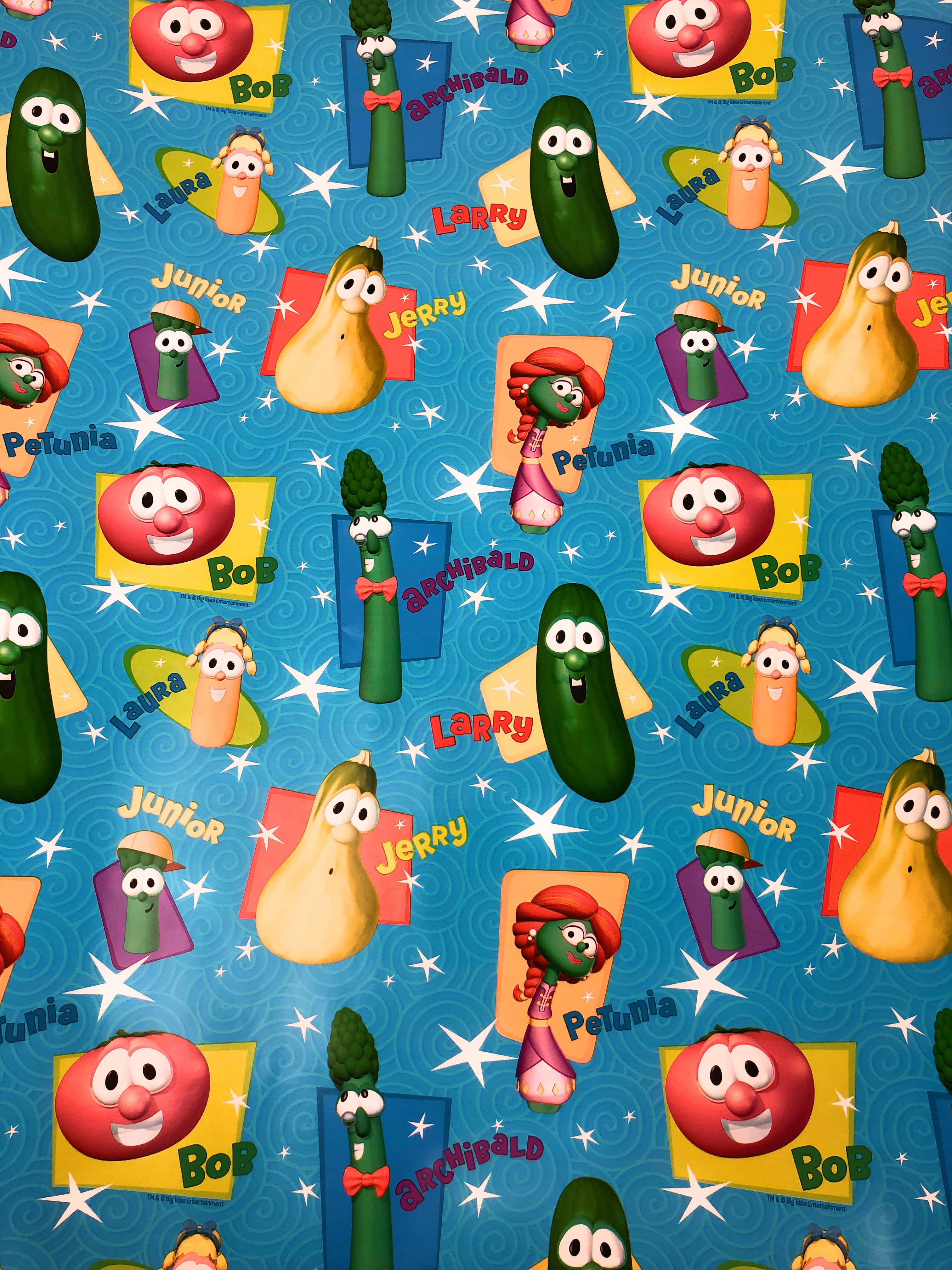 VeggieTales Stars Roll Signature Select Gift Wrap Roll 36 Sq. ft
