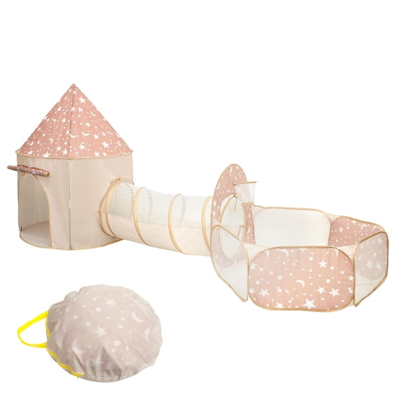 3Pcs Collapsible Kids Play Tent with Tunnel for Baby Toddlers Comfortable Kids Play Tent with Ball Pit Multipurpose Pop up Play Tent for Kindergarten Picnic Party